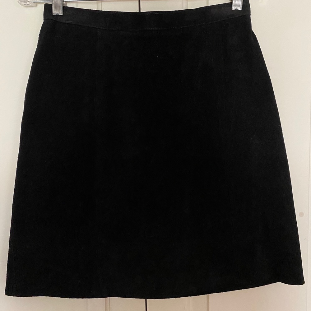 Black suede mini skirt
